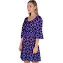 Mazipoodles Purple Pink Gradient Donuts Polka Dot Velour Kimono Dress View2