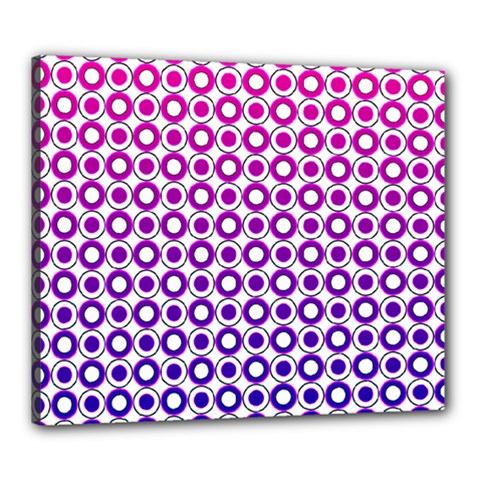 Mazipoodles Pink Purple White Gradient Donuts Polka Dot  Canvas 24  X 20  (stretched) by Mazipoodles