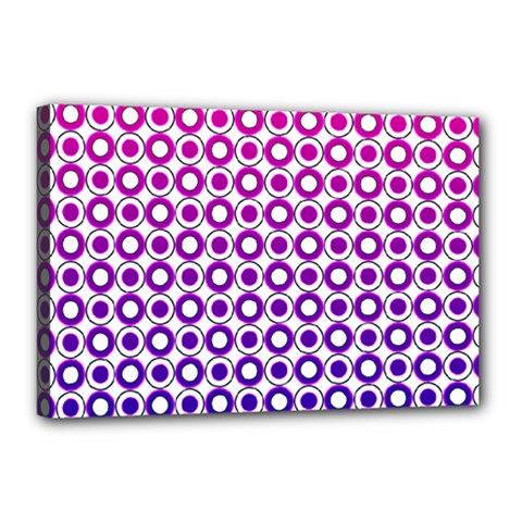 Mazipoodles Pink Purple White Gradient Donuts Polka Dot  Canvas 18  X 12  (stretched) by Mazipoodles