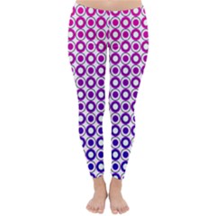 Mazipoodles Pink Purple White Gradient Donuts Polka Dot  Classic Winter Leggings