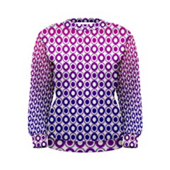 Mazipoodles Pink Purple White Gradient Donuts Polka Dot  Women s Sweatshirt by Mazipoodles