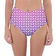 Mazipoodles Pink Purple White Gradient Donuts Polka Dot  Reversible High-waist Bikini Bottoms by Mazipoodles