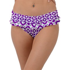 Mazipoodles Pink Purple White Gradient Donuts Polka Dot  Frill Bikini Bottoms by Mazipoodles