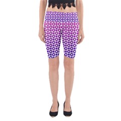 Mazipoodles Pink Purple White Gradient Donuts Polka Dot  Yoga Cropped Leggings by Mazipoodles