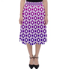 Mazipoodles Pink Purple White Gradient Donuts Polka Dot  Classic Midi Skirt by Mazipoodles