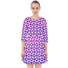 Mazipoodles Pink Purple White Gradient Donuts Polka Dot  Smock Dress by Mazipoodles