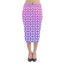 Mazipoodles Pink Purple White Gradient Donuts Polka Dot  Velvet Midi Pencil Skirt by Mazipoodles