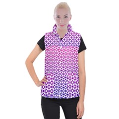 Mazipoodles Pink Purple White Gradient Donuts Polka Dot  Women s Button Up Vest