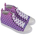 Mazipoodles Pink Purple White Gradient Donuts Polka Dot  Women s Mid-Top Canvas Sneakers View3