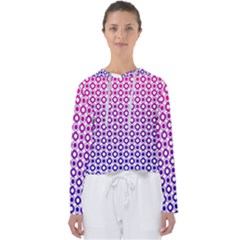 Mazipoodles Pink Purple White Gradient Donuts Polka Dot  Women s Slouchy Sweat