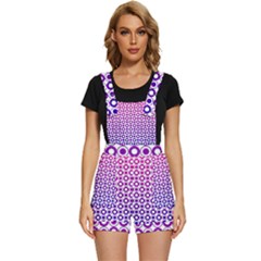 Mazipoodles Pink Purple White Gradient Donuts Polka Dot  Short Overalls by Mazipoodles