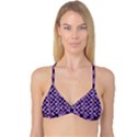 Bitesize Flowers Pearls And Donuts Lilac Black Reversible Tri Bikini Top View1