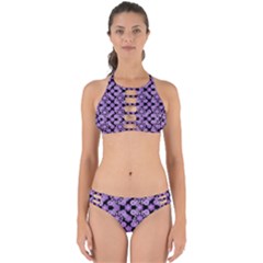 Bitesize Flowers Pearls And Donuts Lilac Black Perfectly Cut Out Bikini Set by Mazipoodles