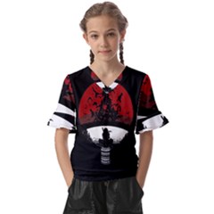 Itachi Uchiha Kids  V-neck Horn Sleeve Blouse by ToToMax