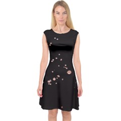 Abstract Rose Gold Glitter Background Capsleeve Midi Dress by artworkshop