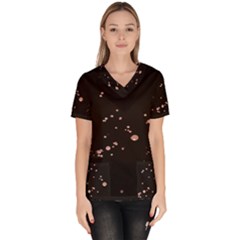 Abstract Rose Gold Glitter Background Women s V-neck Scrub Top by artworkshop