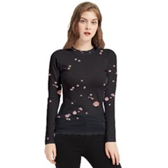 Abstract Rose Gold Glitter Background Women s Long Sleeve Rash Guard by artworkshop