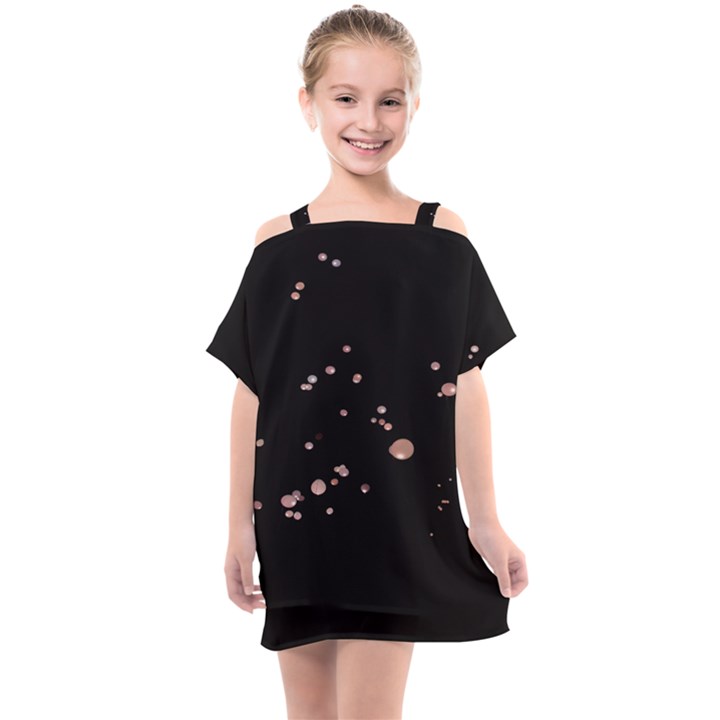 Abstract Rose Gold Glitter Background Kids  One Piece Chiffon Dress