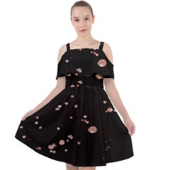 Abstract Rose Gold Glitter Background Cut Out Shoulders Chiffon Dress by artworkshop