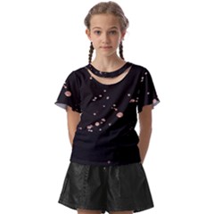 Abstract Rose Gold Glitter Background Kids  Front Cut Tee by artworkshop