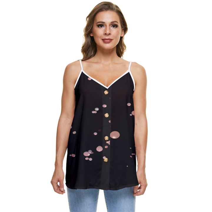 Abstract Rose Gold Glitter Background Casual Spaghetti Strap Chiffon Top