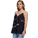 Abstract Rose Gold Glitter Background Casual Spaghetti Strap Chiffon Top View2