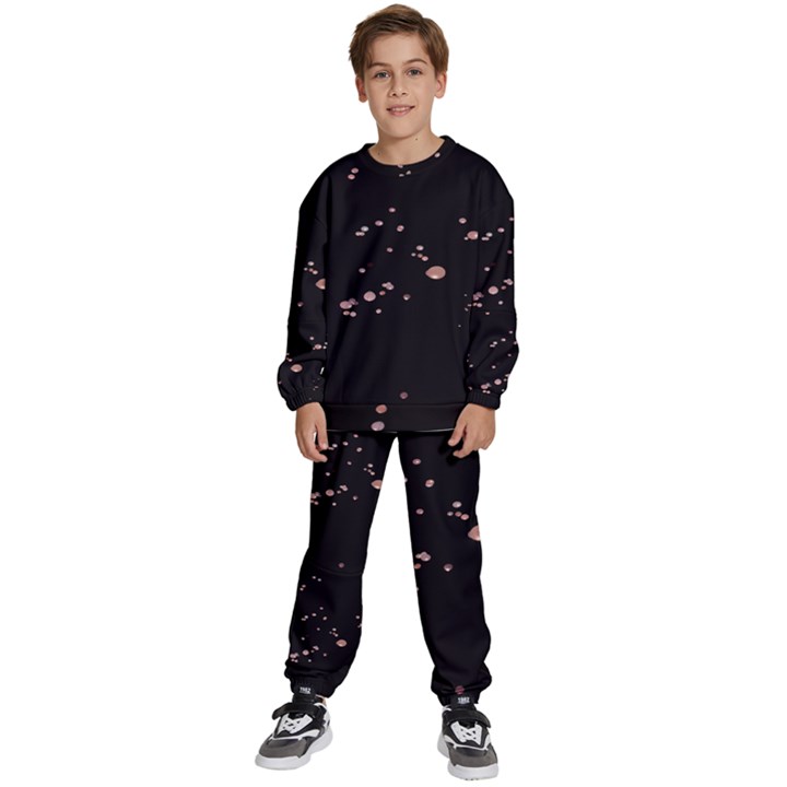 Abstract Rose Gold Glitter Background Kids  Sweatshirt set