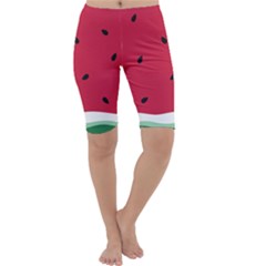 Minimalist Summer Watermelon Wallpaper Cropped Leggings  by Ravend