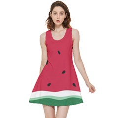 Minimalist Summer Watermelon Wallpaper Inside Out Reversible Sleeveless Dress by Ravend