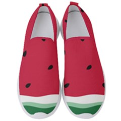 Minimalist Summer Watermelon Wallpaper Men s Slip On Sneakers by Ravend