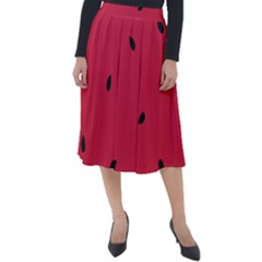 Minimalist Summer Watermelon Wallpaper Classic Velour Midi Skirt  by Ravend