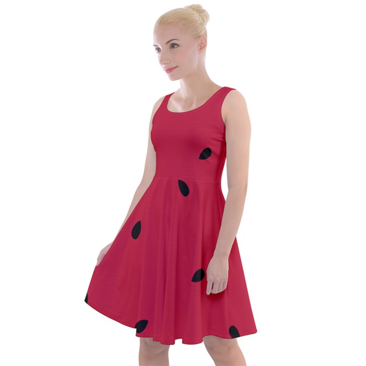 Minimalist Summer Watermelon Wallpaper Knee Length Skater Dress