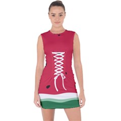 Minimalist Summer Watermelon Wallpaper Lace Up Front Bodycon Dress by Ravend