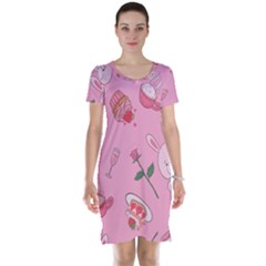 Valentine Pattern Short Sleeve Nightdress by designsbymallika