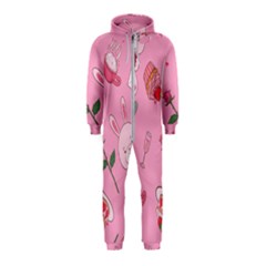 Valentine Pattern Hooded Jumpsuit (kids)