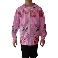 Valentine Pattern Kids  Hooded Windbreaker by designsbymallika