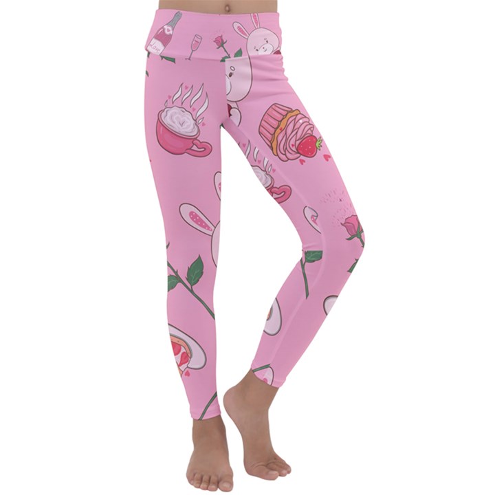 Valentine Pattern Kids  Lightweight Velour Classic Yoga Leggings