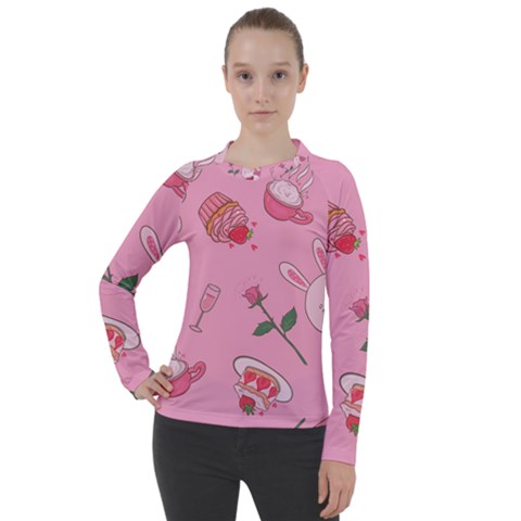 Valentine Pattern Women s Pique Long Sleeve Tee by designsbymallika