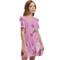 Valentine Pattern Kids  Frilly Sleeves Pocket Dress View2