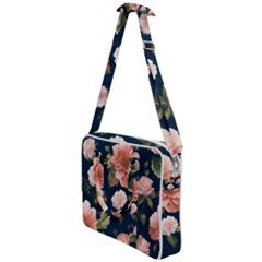 Wallpaper-with-floral-pattern-green-leaf Cross Body Office Bag by designsbymallika