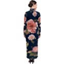 Wallpaper-with-floral-pattern-green-leaf Turtleneck Maxi Dress View2