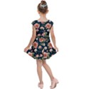 Wallpaper-with-floral-pattern-green-leaf Kids  Cap Sleeve Dress View2