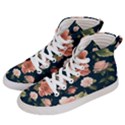 Wallpaper-with-floral-pattern-green-leaf Women s Hi-Top Skate Sneakers View2