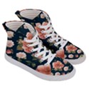 Wallpaper-with-floral-pattern-green-leaf Women s Hi-Top Skate Sneakers View3