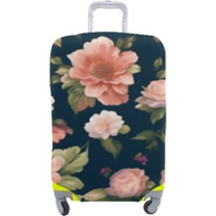 Wallpaper-with-floral-pattern-green-leaf Luggage Cover (large) by designsbymallika