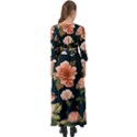 Wallpaper-with-floral-pattern-green-leaf Button Up Maxi Dress View2