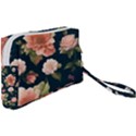 Wallpaper-with-floral-pattern-green-leaf Wristlet Pouch Bag (Small) View2