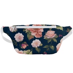 Wallpaper-with-floral-pattern-green-leaf Waist Bag  by designsbymallika