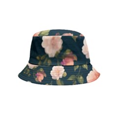 Wallpaper-with-floral-pattern-green-leaf Bucket Hat (kids) by designsbymallika