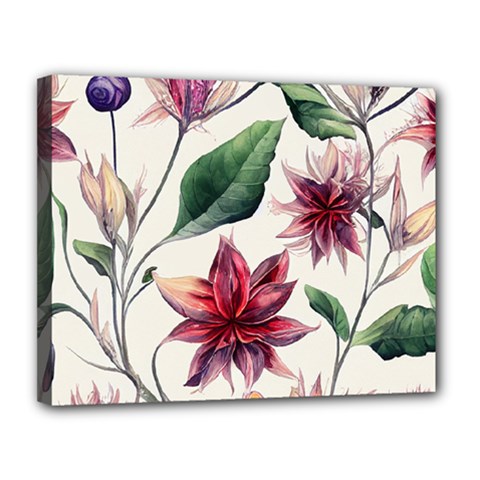 Floral Pattern Canvas 14  X 11  (stretched) by designsbymallika